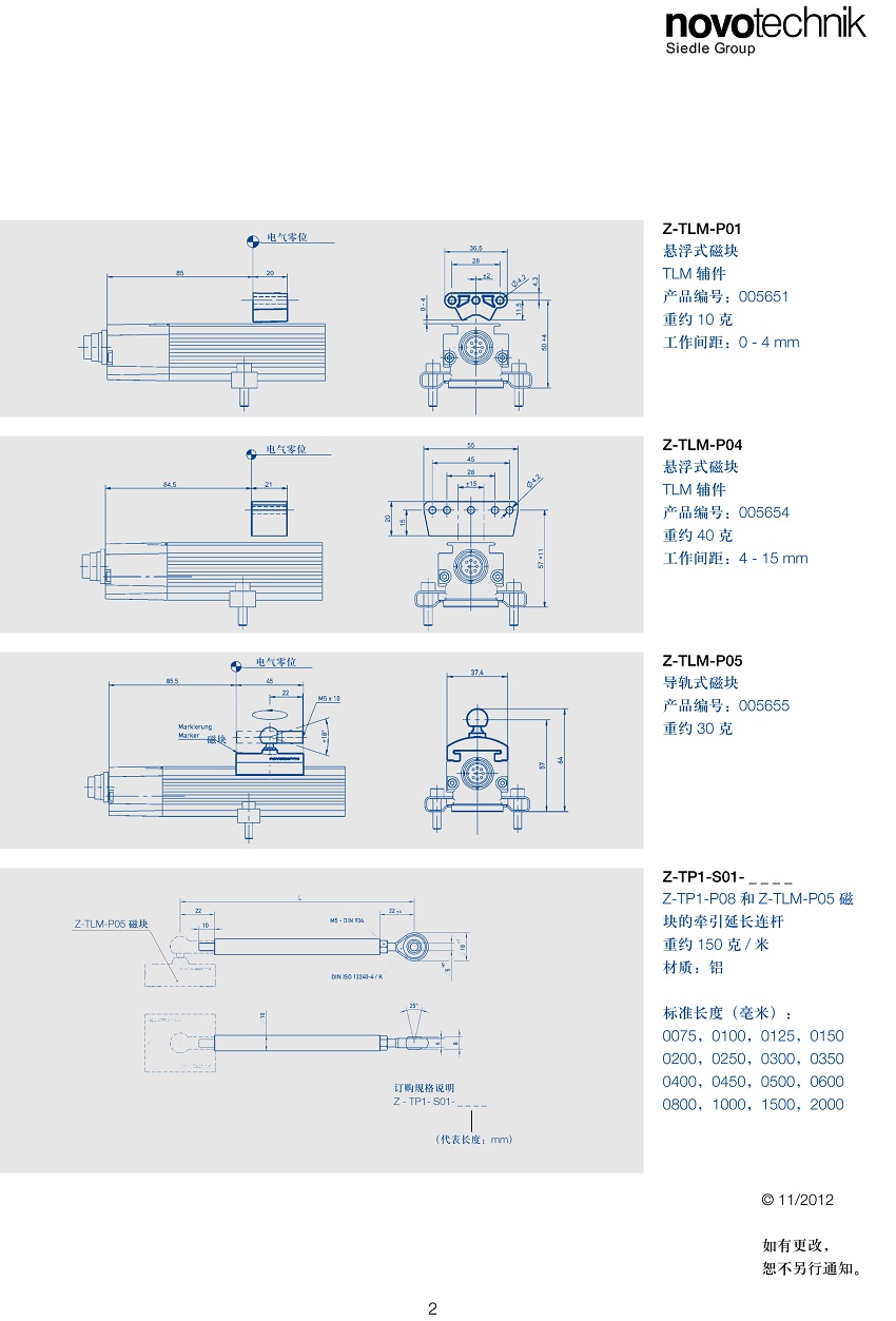 TP1|TLM 系列直線位移傳感器專用磁塊